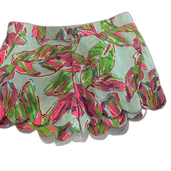 Lilly Pulitzer Shorts Women’s Size 2 Pink The Buttercup Scalloped Hem - Picture 11 of 12